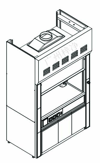 全钢通风柜3D结构示意图